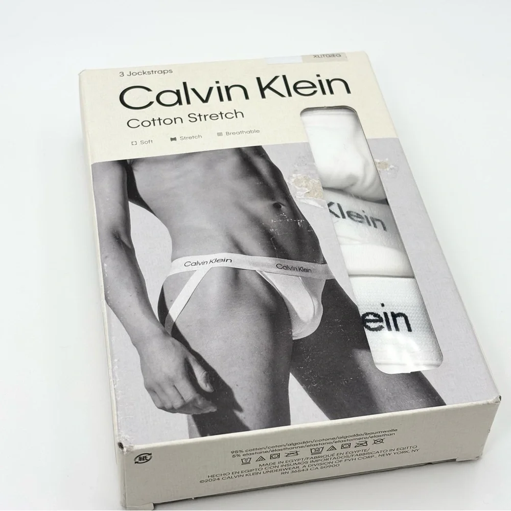 Calvin Klein‎ Cotton Stretch Jockstraps - White Size XL